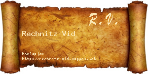 Rechnitz Vid névjegykártya
